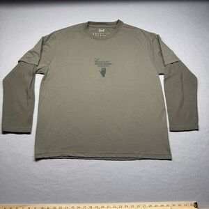 Denim & Flower Ricky Singh Boxy Fit Men's Large Olive Long Sleeve